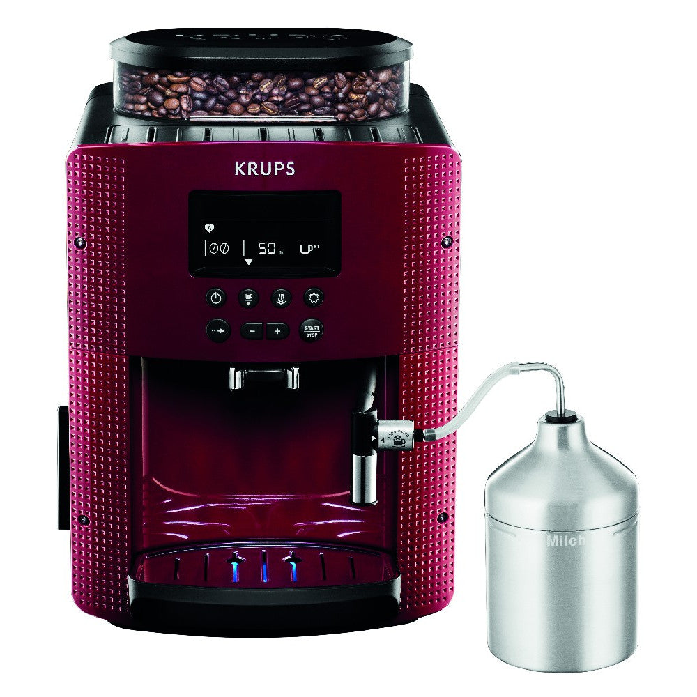 CAFETERA KRUPS ESPRESSO DISPLAY ESSENTIAL RED EA816 1.7L C/ADAPTADOR