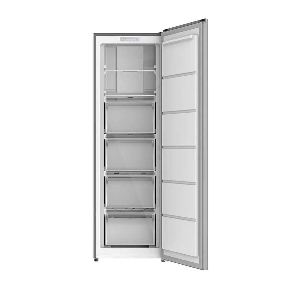 CONGELADOR VERTICAL, FRÍO SECO, 200L., SILVER, PUERTA REVERSIBLE, LUZ LED, 4 CAJONES, 2 ESTANTES