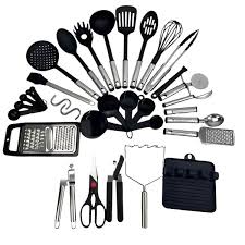 Utensilios de Cocina Croix 630227 40pzs c/ Soporte Negro