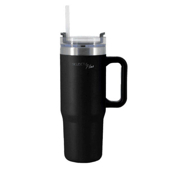 MUG TERMICO C/PICO 900ML ACERO NEGRO (REG)