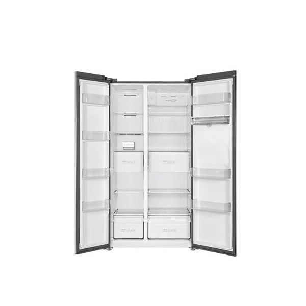 HELADERA TCL, 540 L, FRÍO SECO, SIDE BY SIDE, INOX, TWIST ICE MAKER, INVERTER